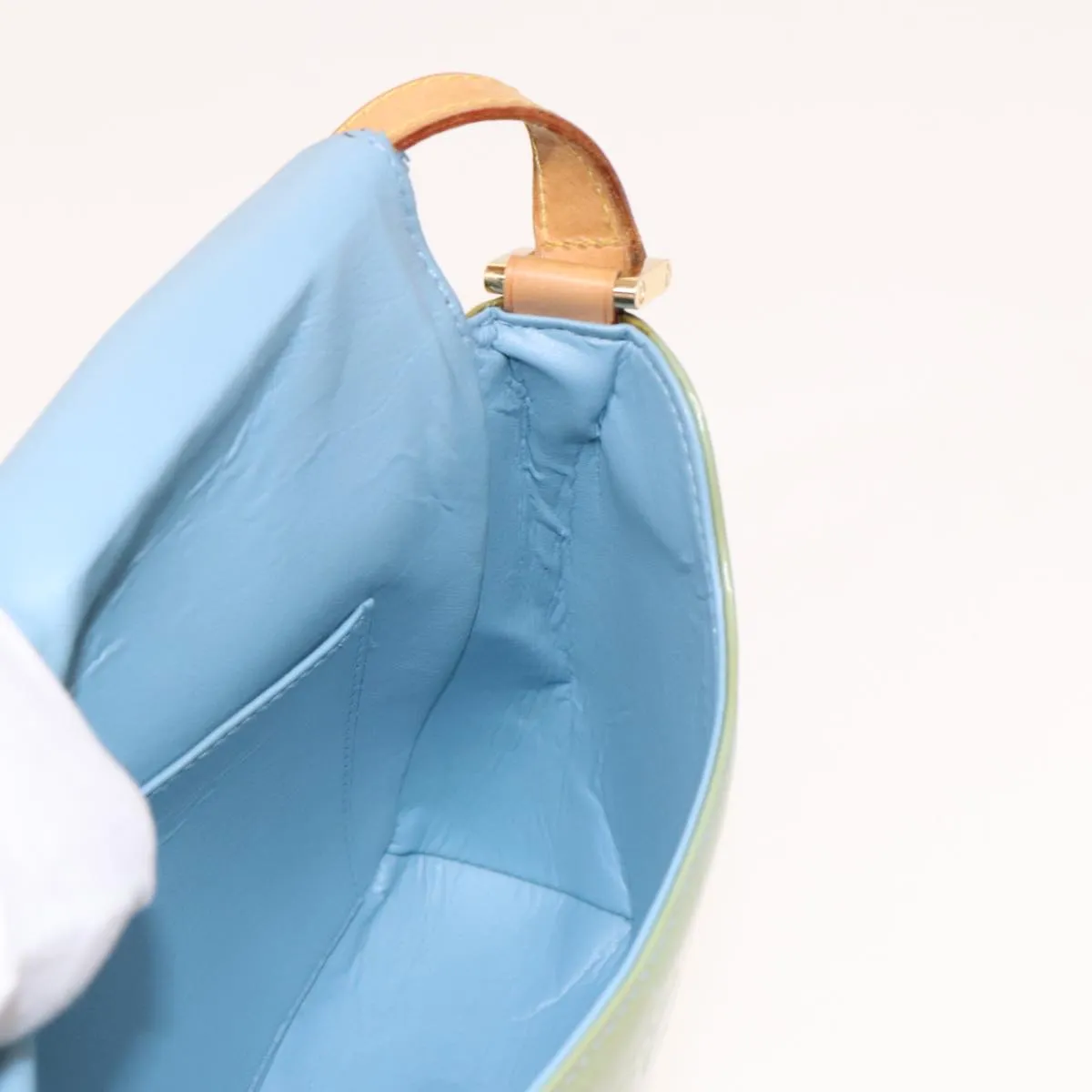 LOUIS VUITTON Monogram Vernis Thompson Street Bag Baby Blue M91009 78046