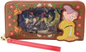Loungefly Disney Diamond Mine Lenticular Wristlet | Princess Series Snow White & the Seven Dwarfs Zip Around Wallet