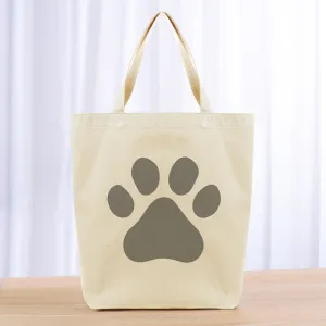 Love Dog Paw Print Tote Bag - gray