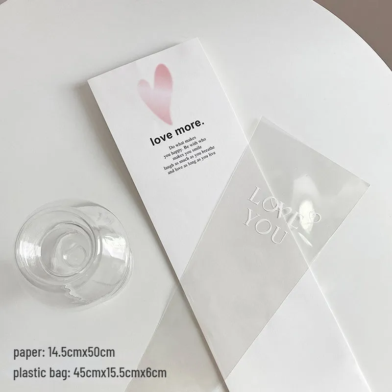 LOVE MORE Single Rose Packaging Flower Sleeves Pack 30
