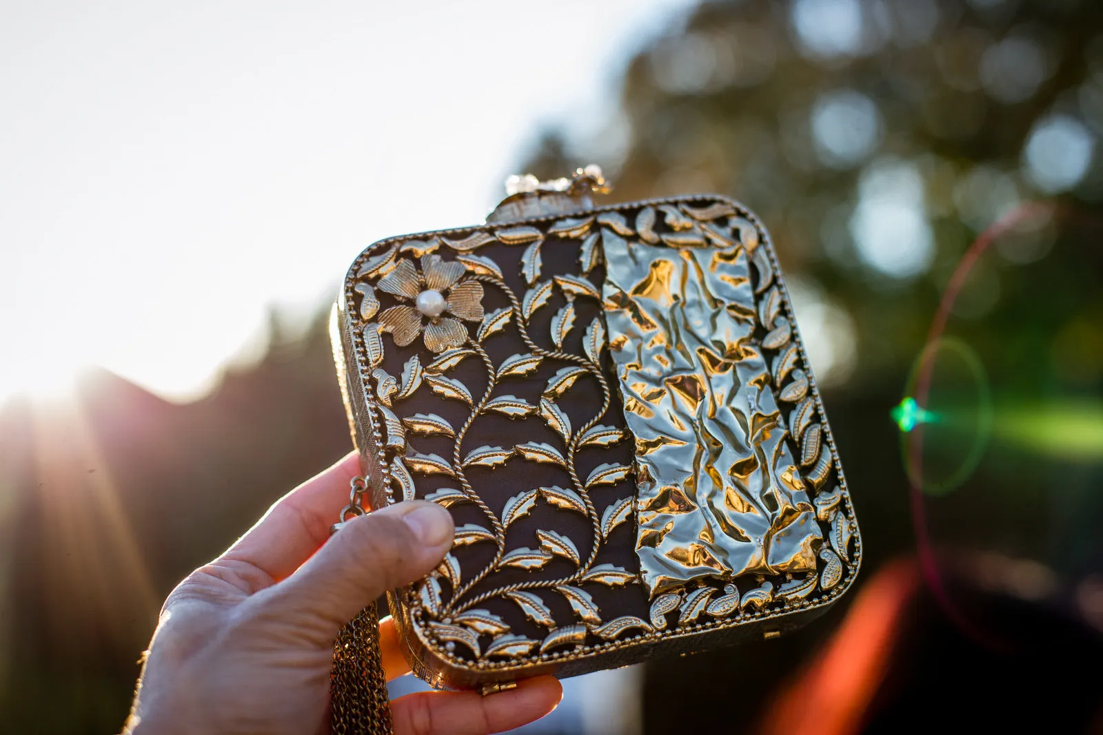 Luxe Black and Gold Dual Sided Clutch