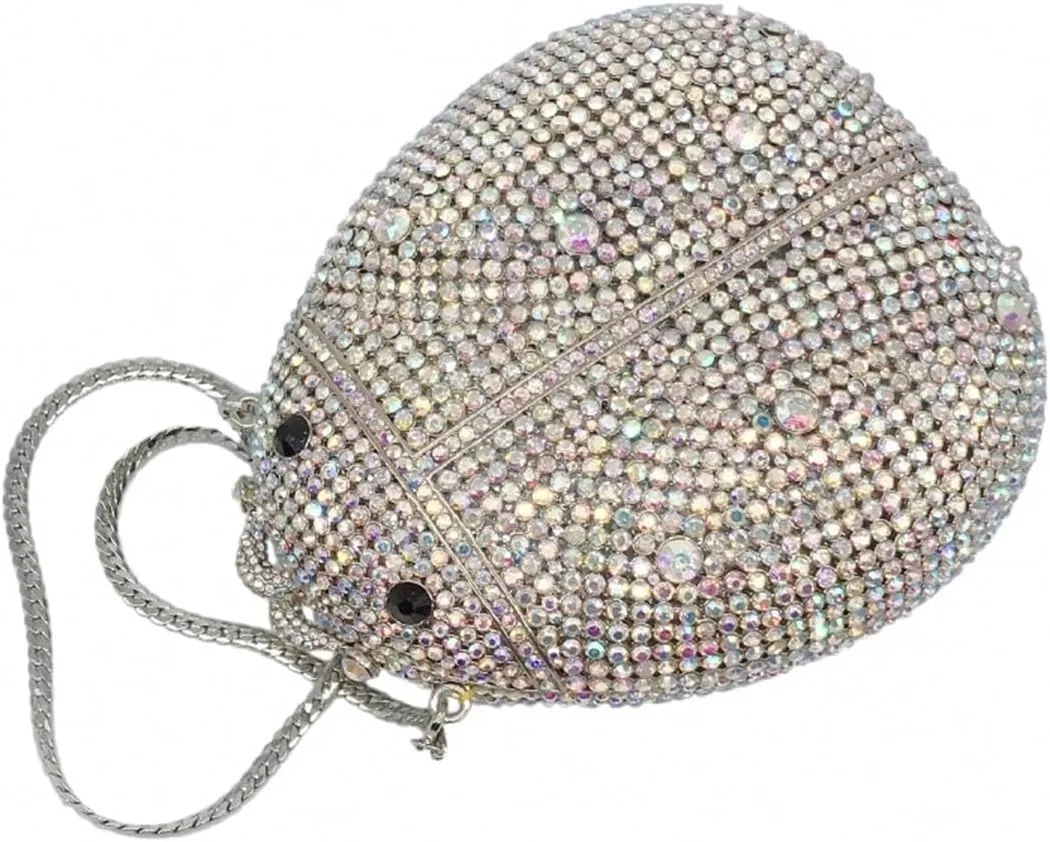 Luxury Beetle Shaped Rhinestone Clutch Diamond Evening Bag Women Crystal Clutch Purse Wedding Party Sparkly Handbag
