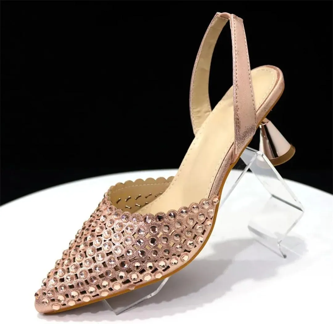 Luxury Diamond Wedding Shoes and Bag Set Italian Metal Closure Pumps for Women