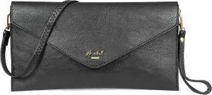 Mabel Women's Faux Leather Wristlet Clutch with Adjustable Strap – Small Evening Shoulder Purse – Piper