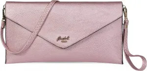 Mabel Women's Faux Leather Wristlet Clutch with Adjustable Strap – Small Evening Shoulder Purse – Piper