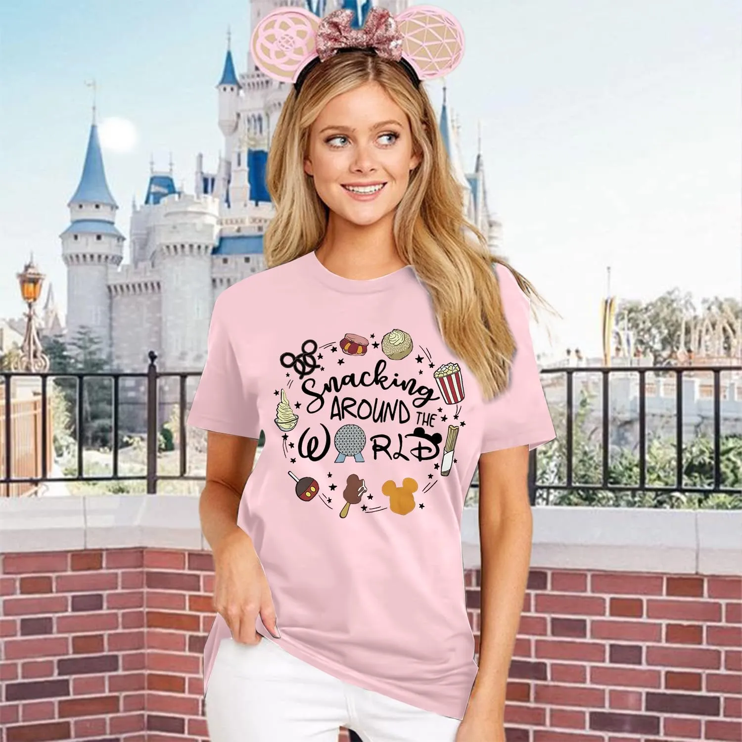 Magical Shirt for Women: Happiest Mama On Earth Shirt Funny Magic Kingdom Mom Shirts Family Vacation Short Sleeve Tops