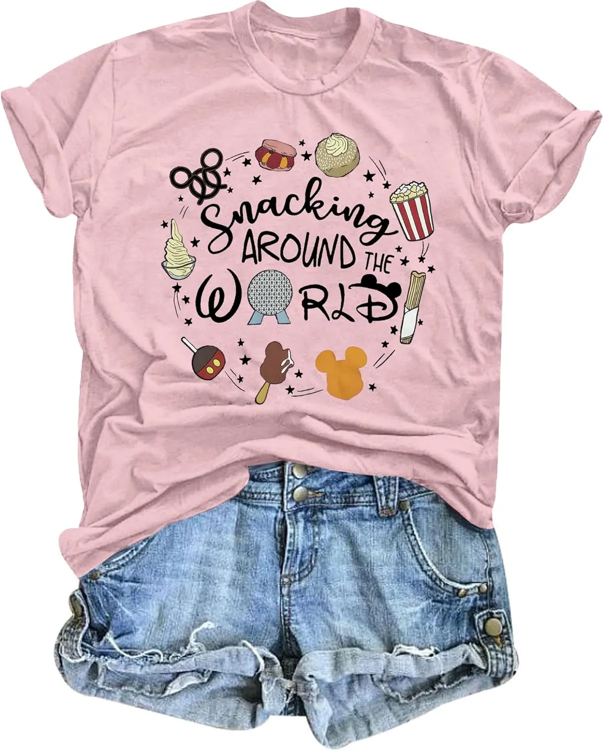 Magical Shirt for Women: Happiest Mama On Earth Shirt Funny Magic Kingdom Mom Shirts Family Vacation Short Sleeve Tops