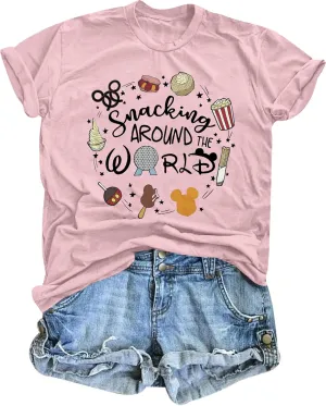 Magical Shirt for Women: Happiest Mama On Earth Shirt Funny Magic Kingdom Mom Shirts Family Vacation Short Sleeve Tops