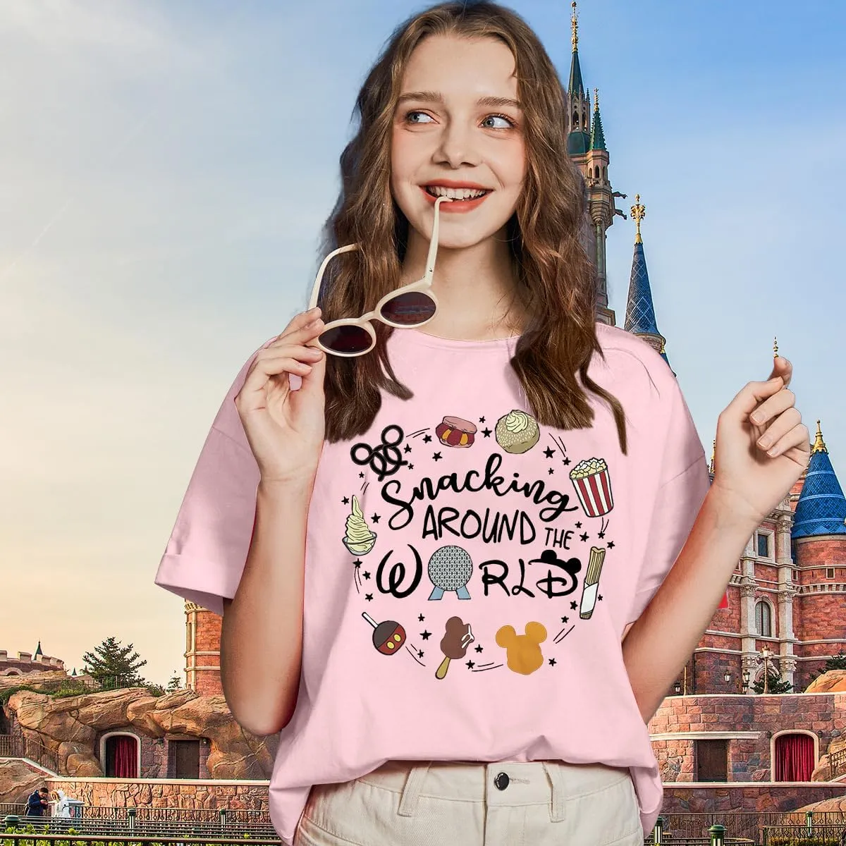 Magical Shirt for Women: Happiest Mama On Earth Shirt Funny Magic Kingdom Mom Shirts Family Vacation Short Sleeve Tops