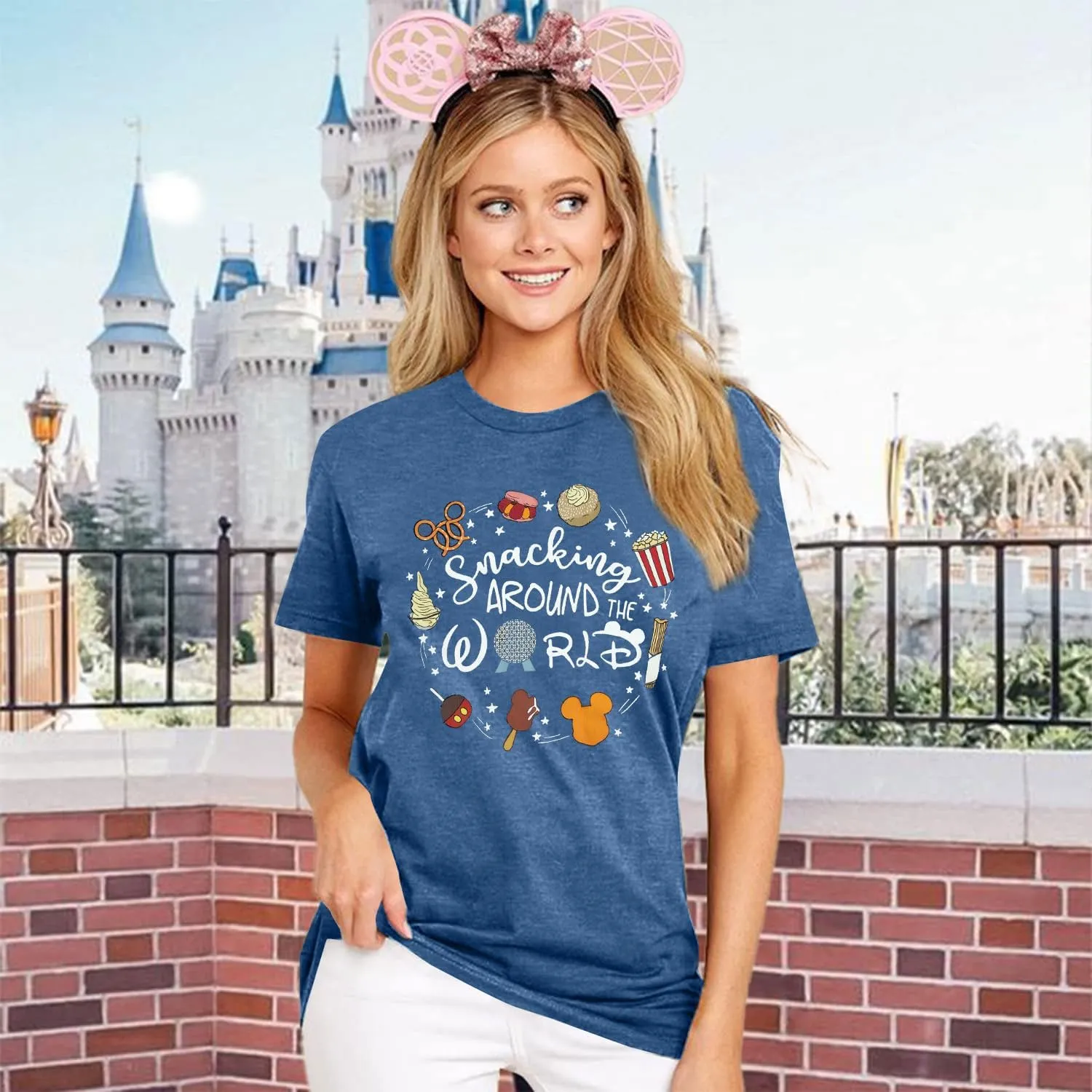 Magical Shirt for Women: Happiest Mama On Earth Shirt Funny Magic Kingdom Mom Shirts Family Vacation Short Sleeve Tops
