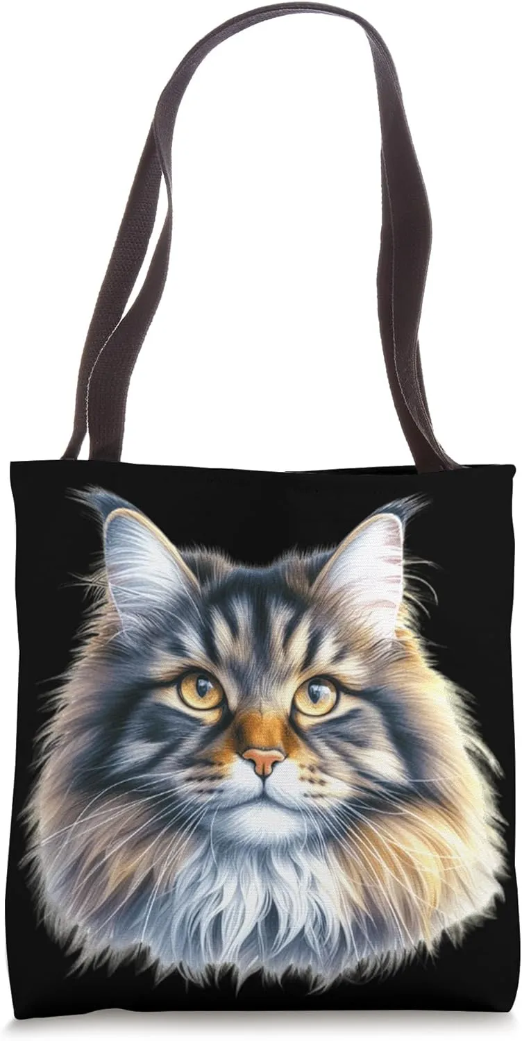 Maine Coon Cat Portrait Tote Bag