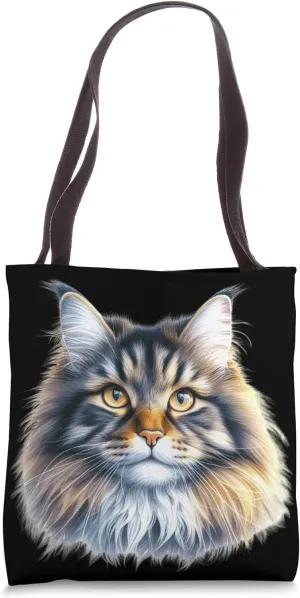Maine Coon Cat Portrait Tote Bag