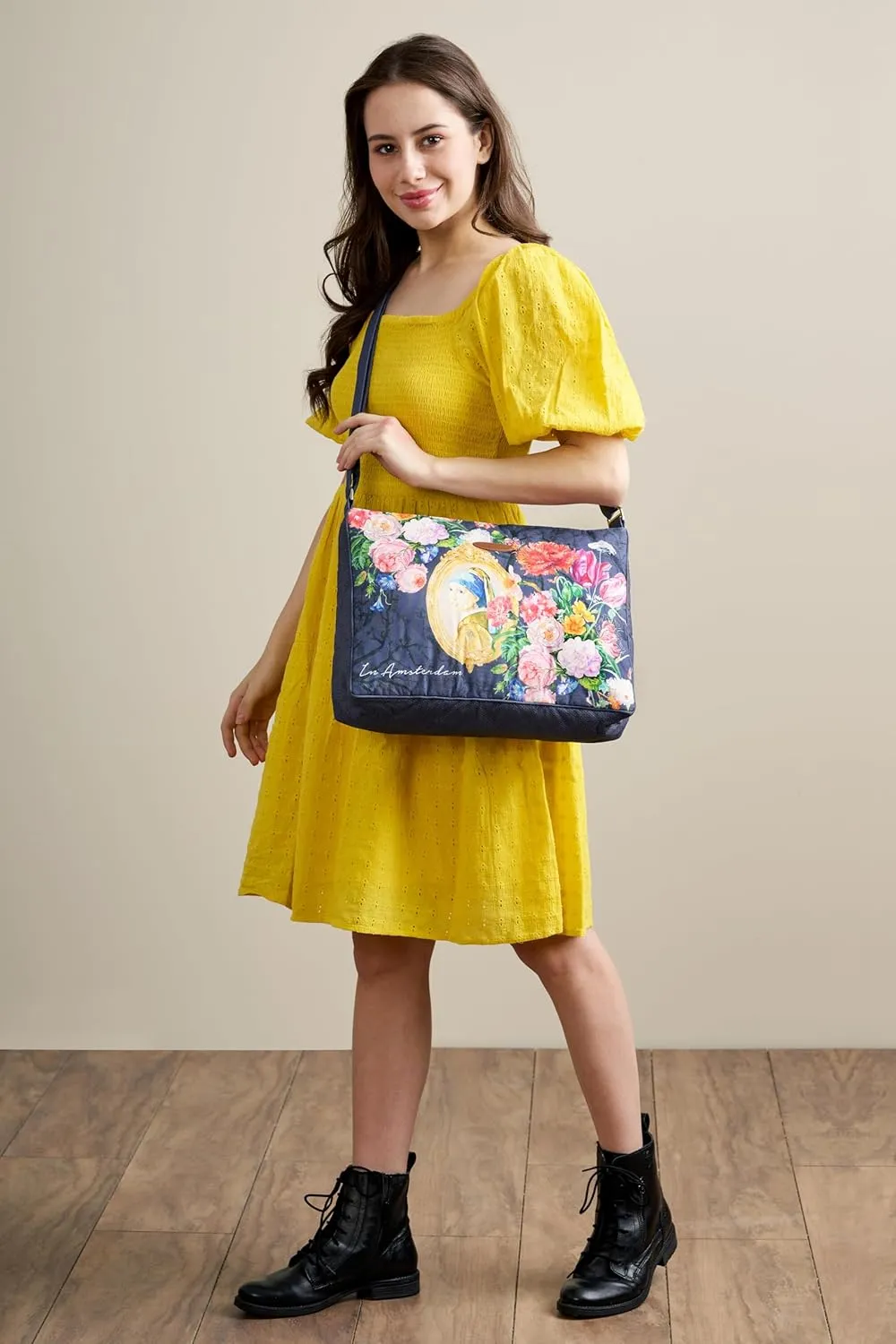 Maison d' Hermine Hand Bags for Women Cotton Shoulder Bag for Shopping Travel Everyday Use Cross Body Tote purse Sling Bag