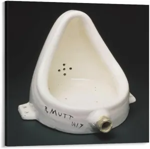 Marcel Duchamp Print Painting Fountain Art Poster Canvas Painting Decor Wall Print Photo Gifts Home Modern Decorative Posters Framed/Unframed 12x12inch(30x30cm)