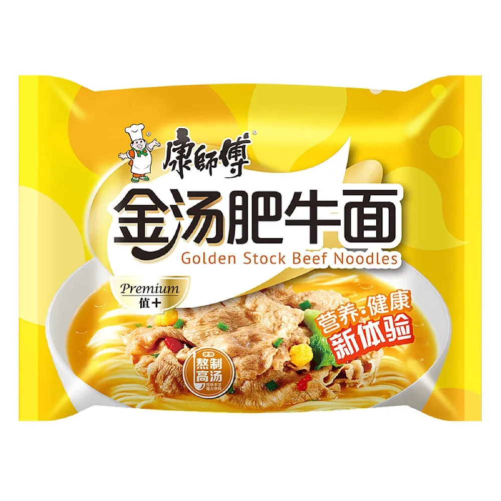 Master Kong Golden Soup Fatty Beef Noodles 108g, Pack of 5 Bags