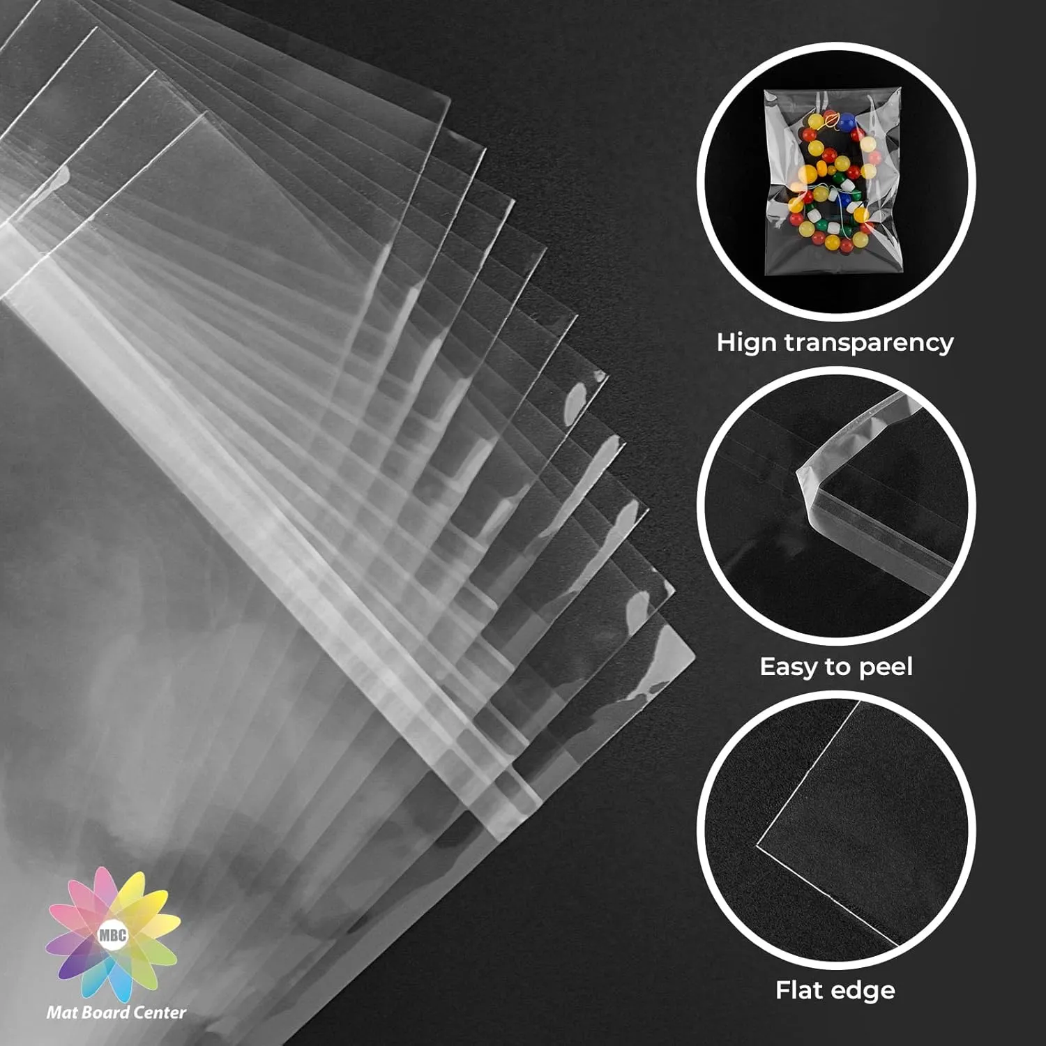 Mat Board Center, 100 Pack 12x16 Resealable Crystal Clear Polypropylene Sleeves with Flap for 12"x16" Mat Board, Pictures, Documents, Artwork | Acid-Free Archival Protector Sleeves