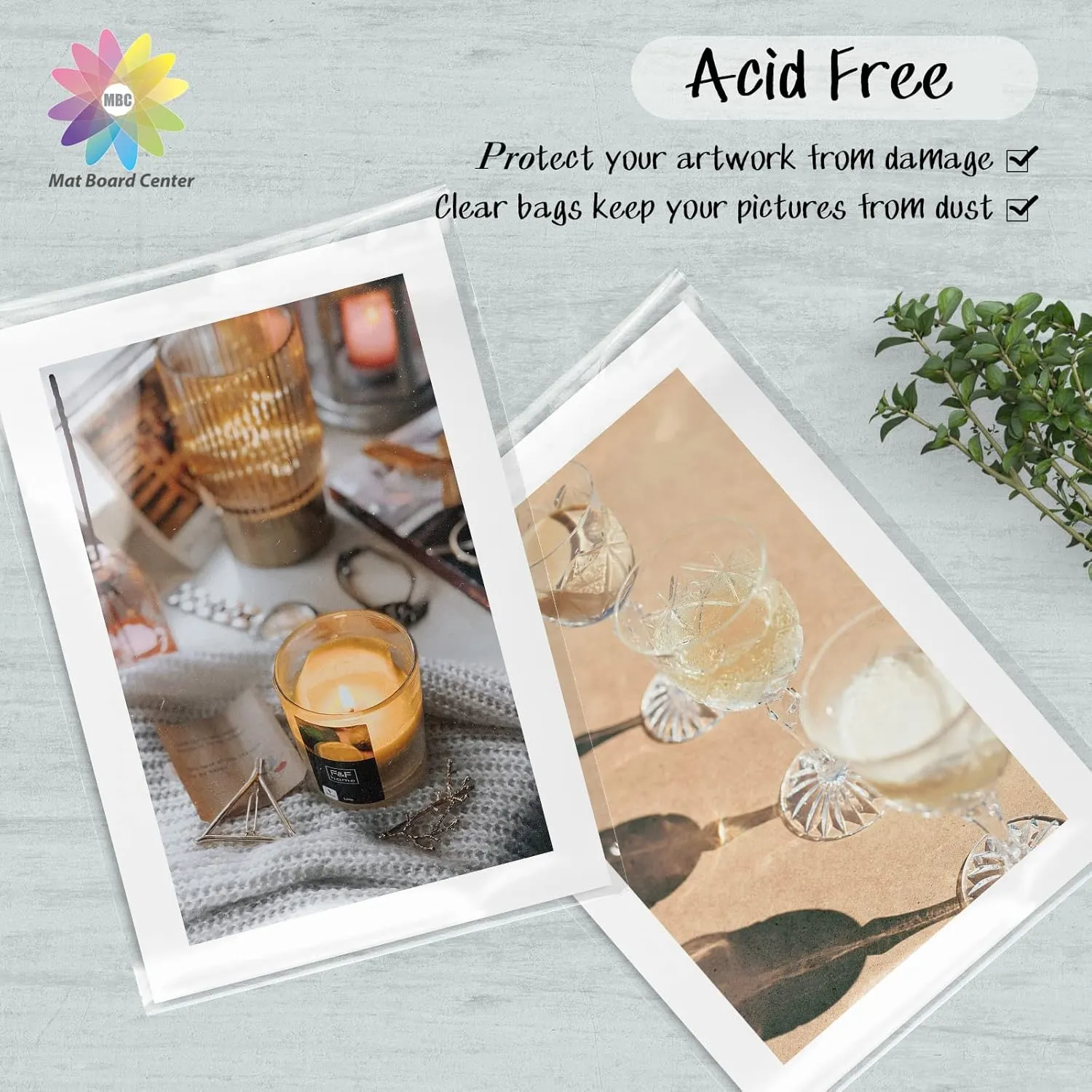 Mat Board Center, 100 Pack 12x16 Resealable Crystal Clear Polypropylene Sleeves with Flap for 12"x16" Mat Board, Pictures, Documents, Artwork | Acid-Free Archival Protector Sleeves