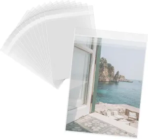 Mat Board Center, 100 Pack 12x16 Resealable Crystal Clear Polypropylene Sleeves with Flap for 12"x16" Mat Board, Pictures, Documents, Artwork | Acid-Free Archival Protector Sleeves