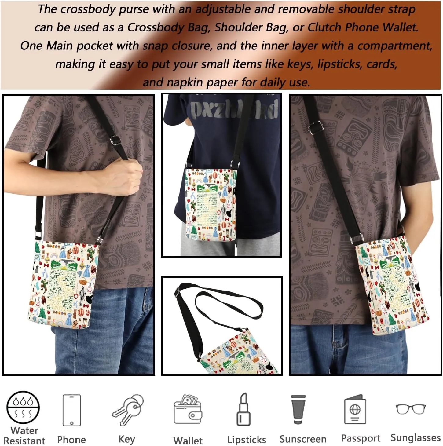 MBMSO Fantasy Musical Gifts You've Always Had the Power My Dear Crossbody Bag Movie Inspired Gifts for Fans Movie Lover Purse