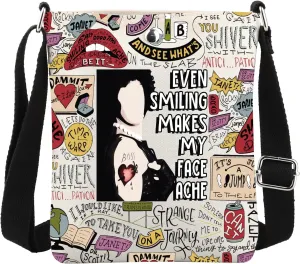 MBMSO Horror Show Gift R-TV Show Crossbody Bag Horror Movie Gifts for Musical Fans Lips Bag Even Smiling Makes My Face Ache