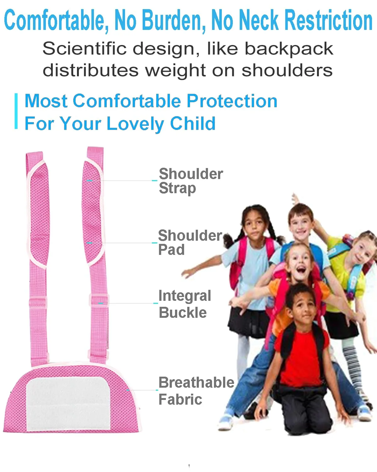Medical Kids Arm Sling, Breathable, Soft & Comfort, Adjustable, Toddler Children Pediatric Rotator Cuff, Elbow Support for Broken, Fractured Arm & Shoulder Injury, Immobilizer Band (Pink)