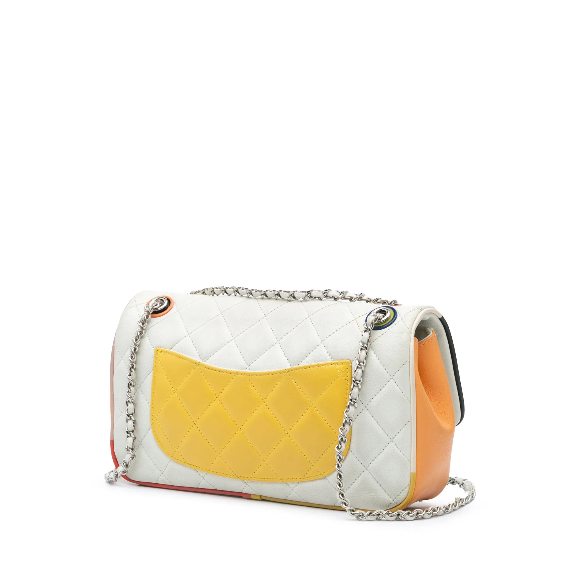 Medium Quilted Lambskin Plexiglass Cuba Color Flap