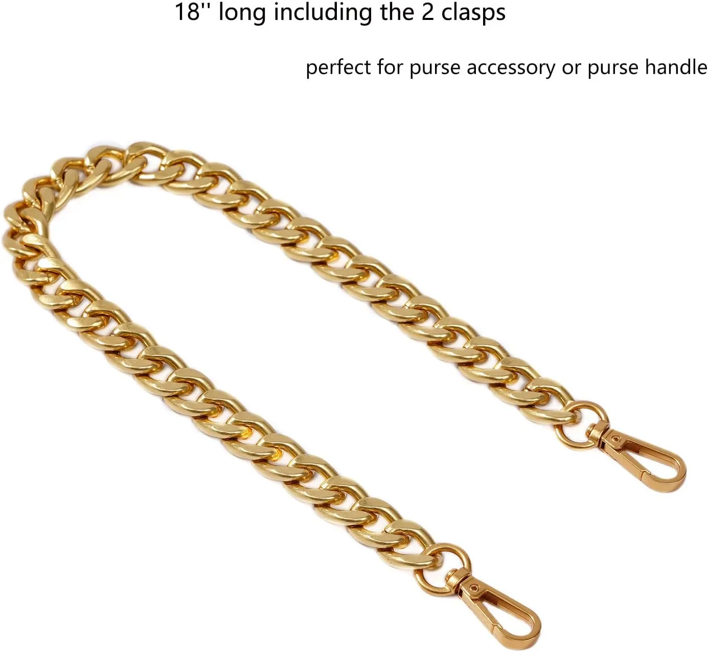 Medium Size Fabulous Metal Shoulder Crossbody Purse Strap Replacement Bag Chain Accessories (18‘’, Antique Gold)