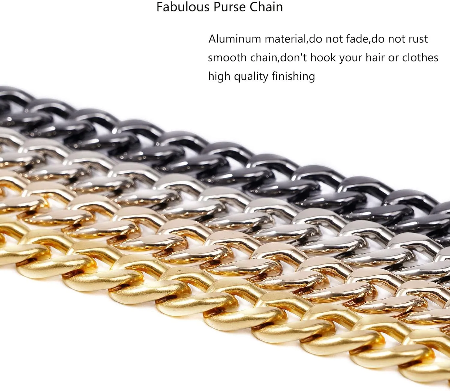 Medium Size Fabulous Metal Shoulder Crossbody Purse Strap Replacement Bag Chain Accessories (18‘’, Antique Gold)