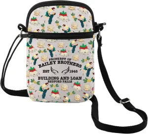 MEIKIUP Wonderful Life Movie Crossbody Bag Christmas Movie Inspired Gift Bailey Brothers Company Fans Gift