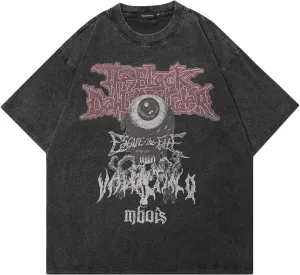 Men T-Shirt Streetwear Aesthetic Graphic Tee Shirt Vintage Faded Black Hipster