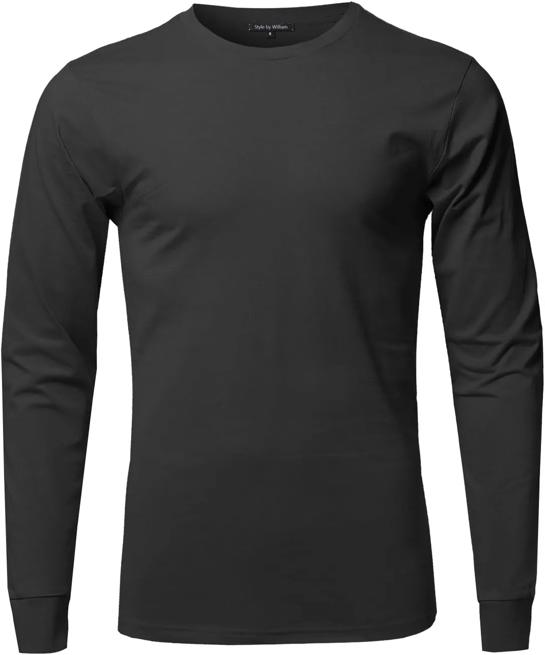 Men's Causal Solid Basic 100% Ring Spun Cotton Long Sleeve T-Shirt