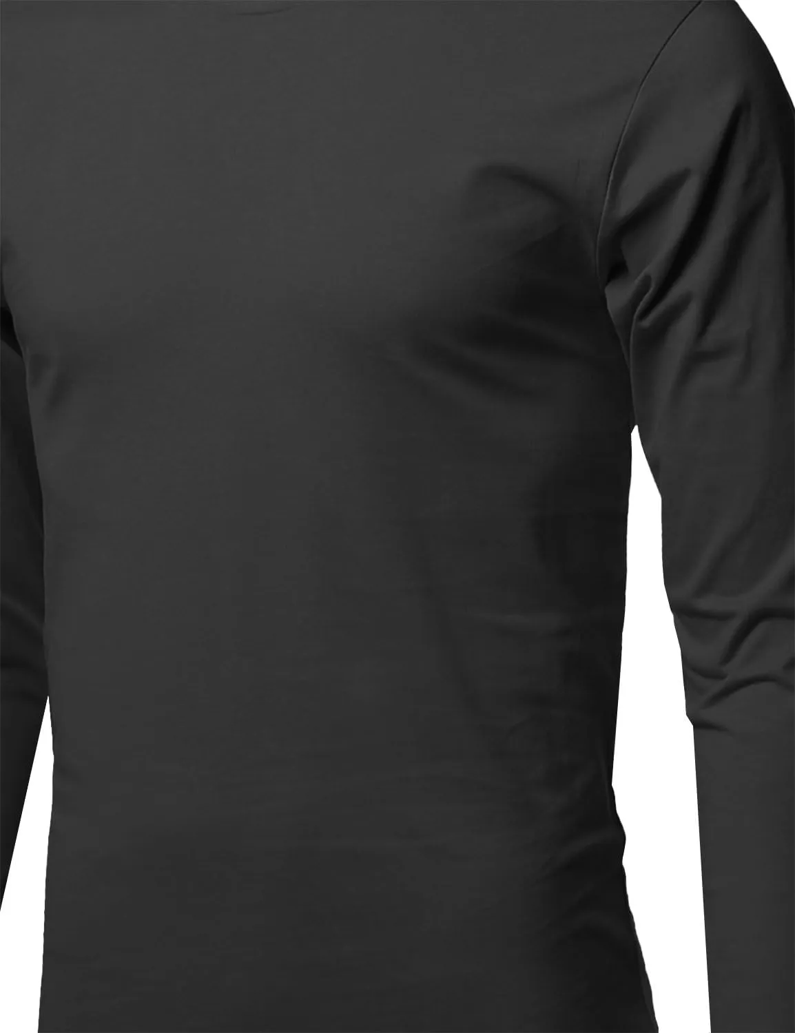 Men's Causal Solid Basic 100% Ring Spun Cotton Long Sleeve T-Shirt