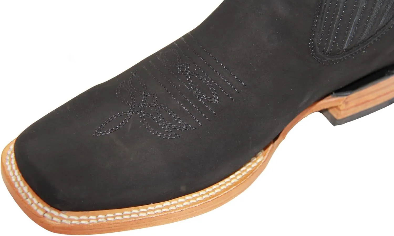 Men's Genuine Leather Square Toe Short Ankle Rodeo Cowboy Boot