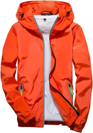 Men's Jacket Winter Rain Plus Size Jacket Windbreaker Lightweight Shell Raincoat With Hood For Golf Hiking Travel, M-7XL