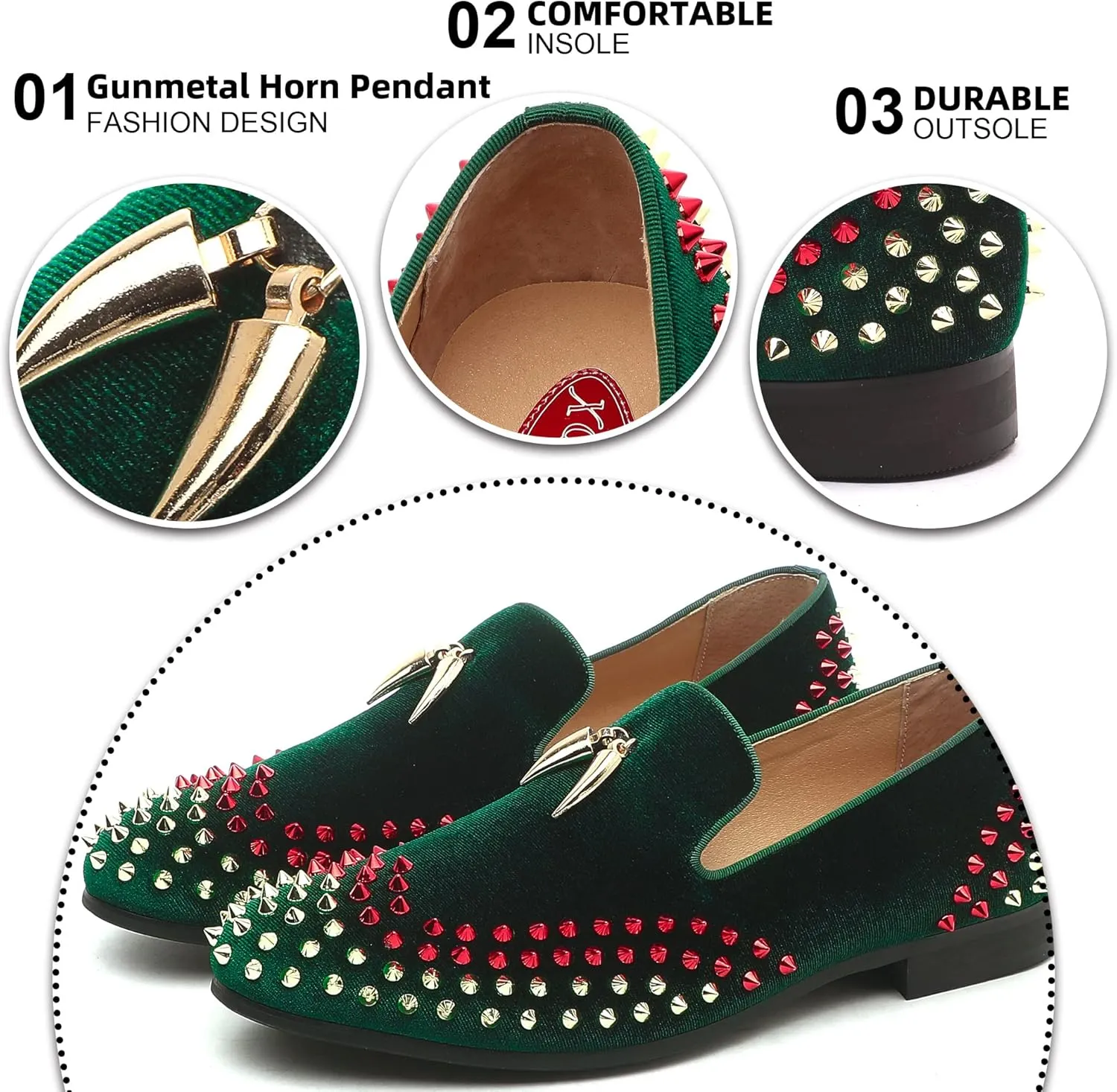 Mens Leopard Loafers Leather Embroidery Spiked Slip on Dress Shoes Slipper Luxury Fashion Penny Prom