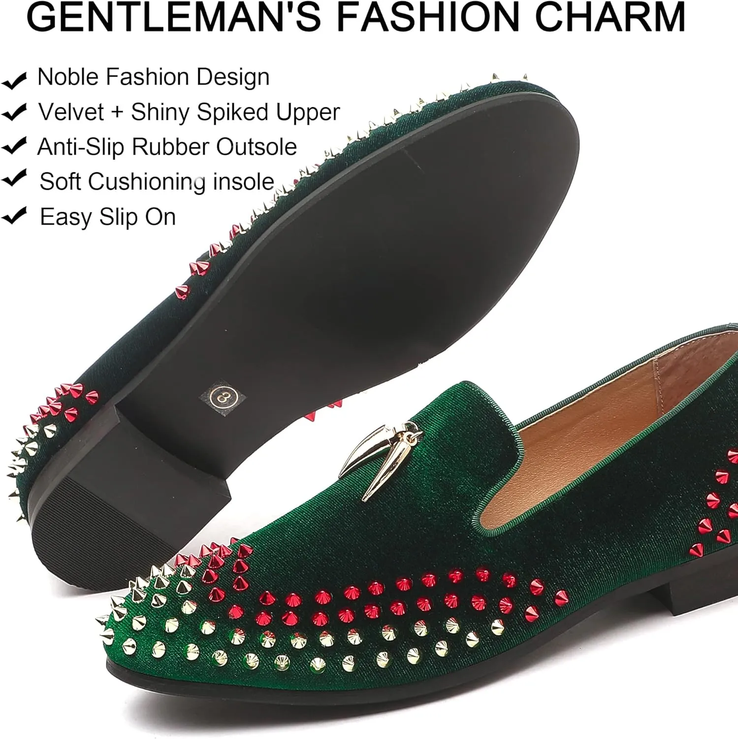 Mens Leopard Loafers Leather Embroidery Spiked Slip on Dress Shoes Slipper Luxury Fashion Penny Prom