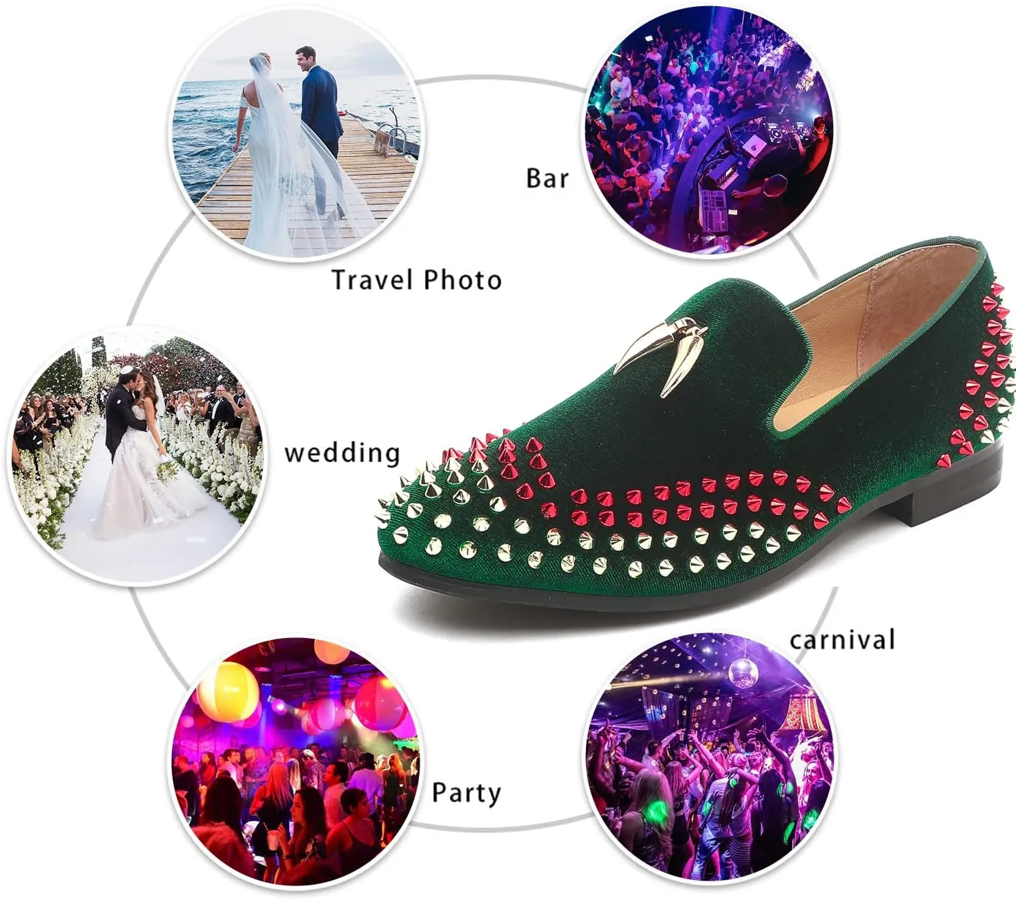 Mens Leopard Loafers Leather Embroidery Spiked Slip on Dress Shoes Slipper Luxury Fashion Penny Prom