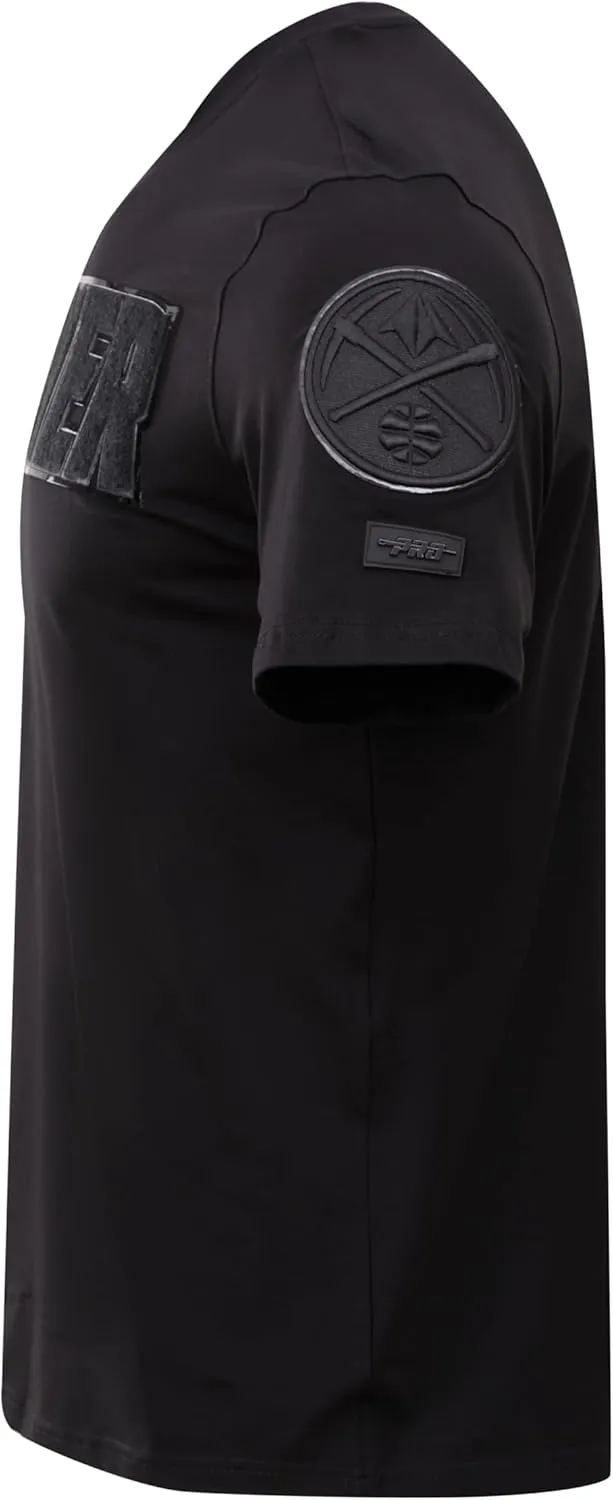 Mens NBA Classic Triple Black Cotton Short Sleeve Tee