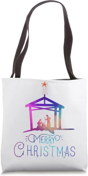 Merry Christmas - Advent Nativity Scene North Star Tote Bag