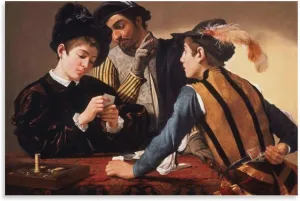 Michelangelo Merisi Da Caravaggio Artwork-The Cardsharp Poster Canvas Wall Art For Room Aesthetic And Decor Poster For Bedroom Living Room Bathroom Kitchen Office Decor 16x24inch(40x60cm) Unframe-styl