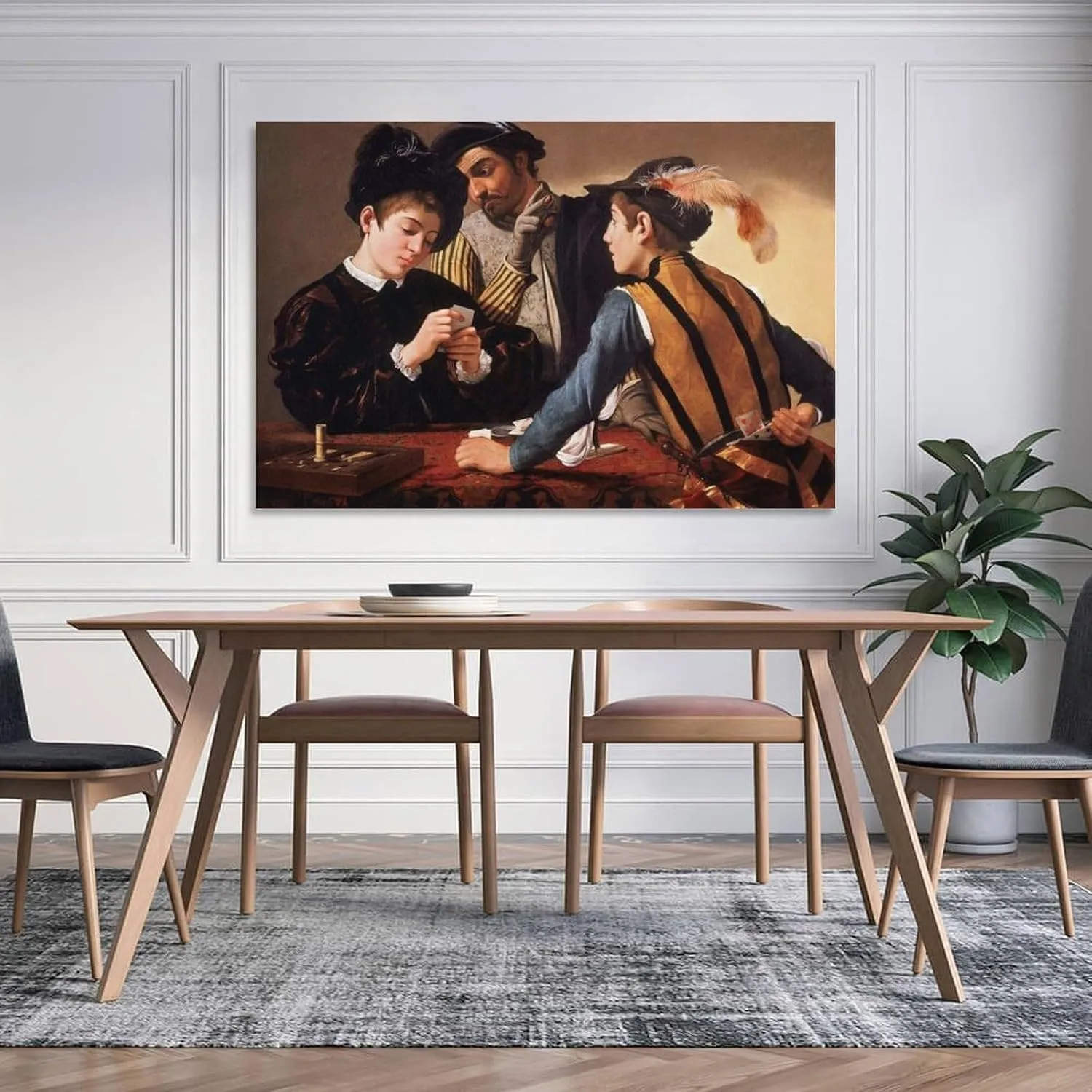 Michelangelo Merisi Da Caravaggio Artwork-The Cardsharp Poster Canvas Wall Art For Room Aesthetic And Decor Poster For Bedroom Living Room Bathroom Kitchen Office Decor 16x24inch(40x60cm) Unframe-styl