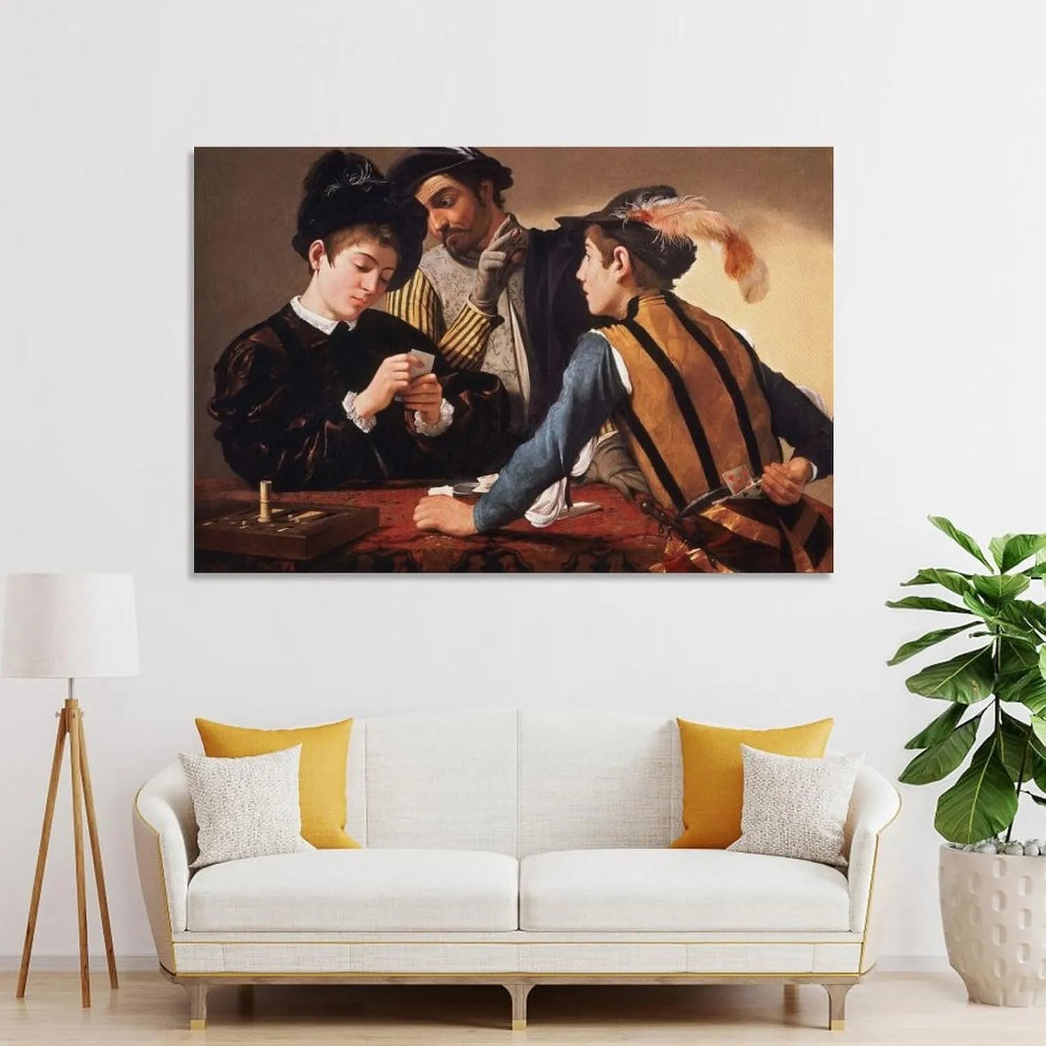Michelangelo Merisi Da Caravaggio Artwork-The Cardsharp Poster Canvas Wall Art For Room Aesthetic And Decor Poster For Bedroom Living Room Bathroom Kitchen Office Decor 16x24inch(40x60cm) Unframe-styl