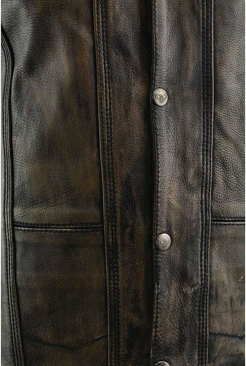 Milwaukee Leather MLM3540 Men's Roulette Distressed Brown 10 Pocket Motorcycle Leather Vest