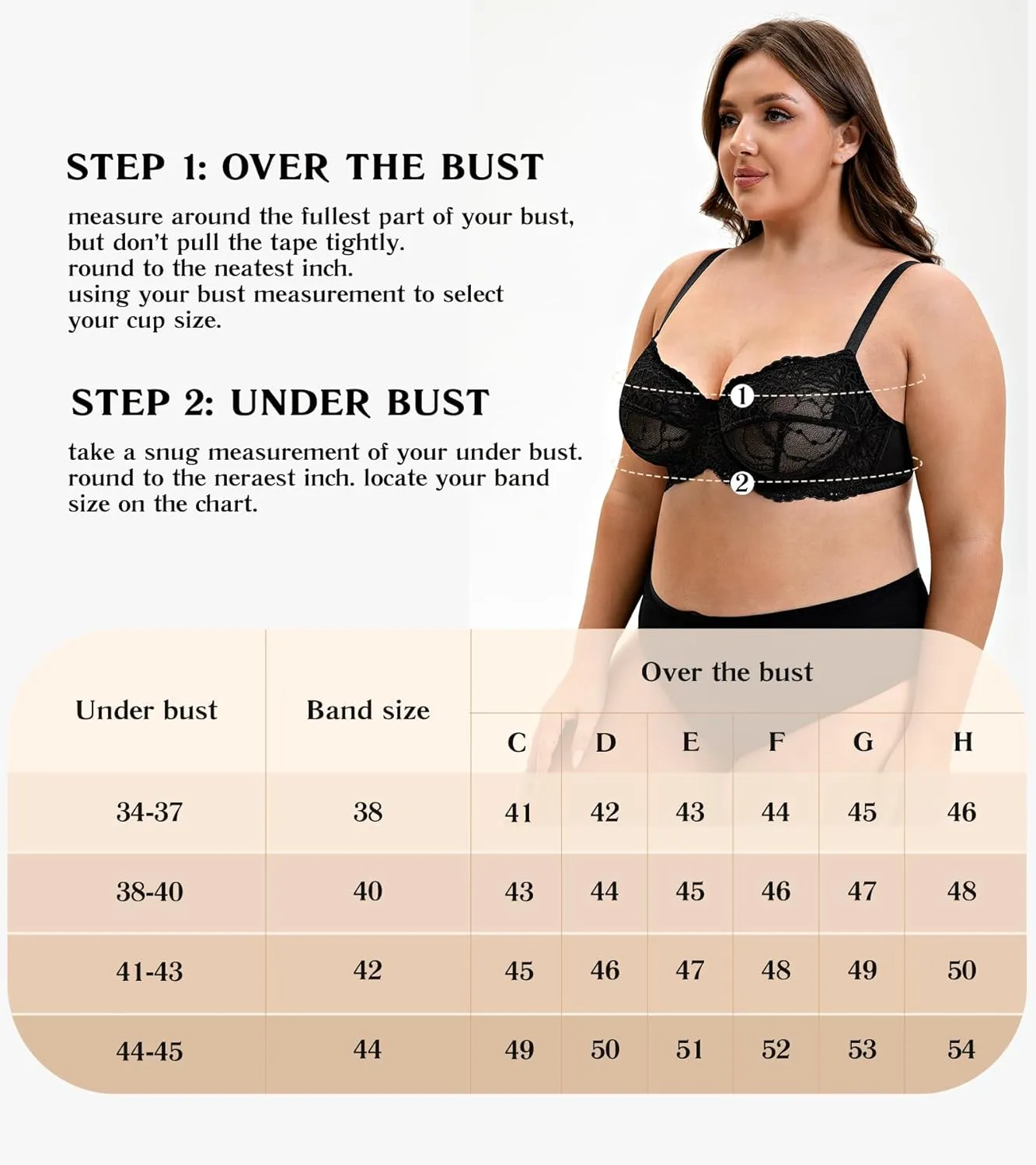 Mirry Lace Bras for Women Plus Size Full Coverage Underwire Floral Lace Non-Padded Bras Unlined
