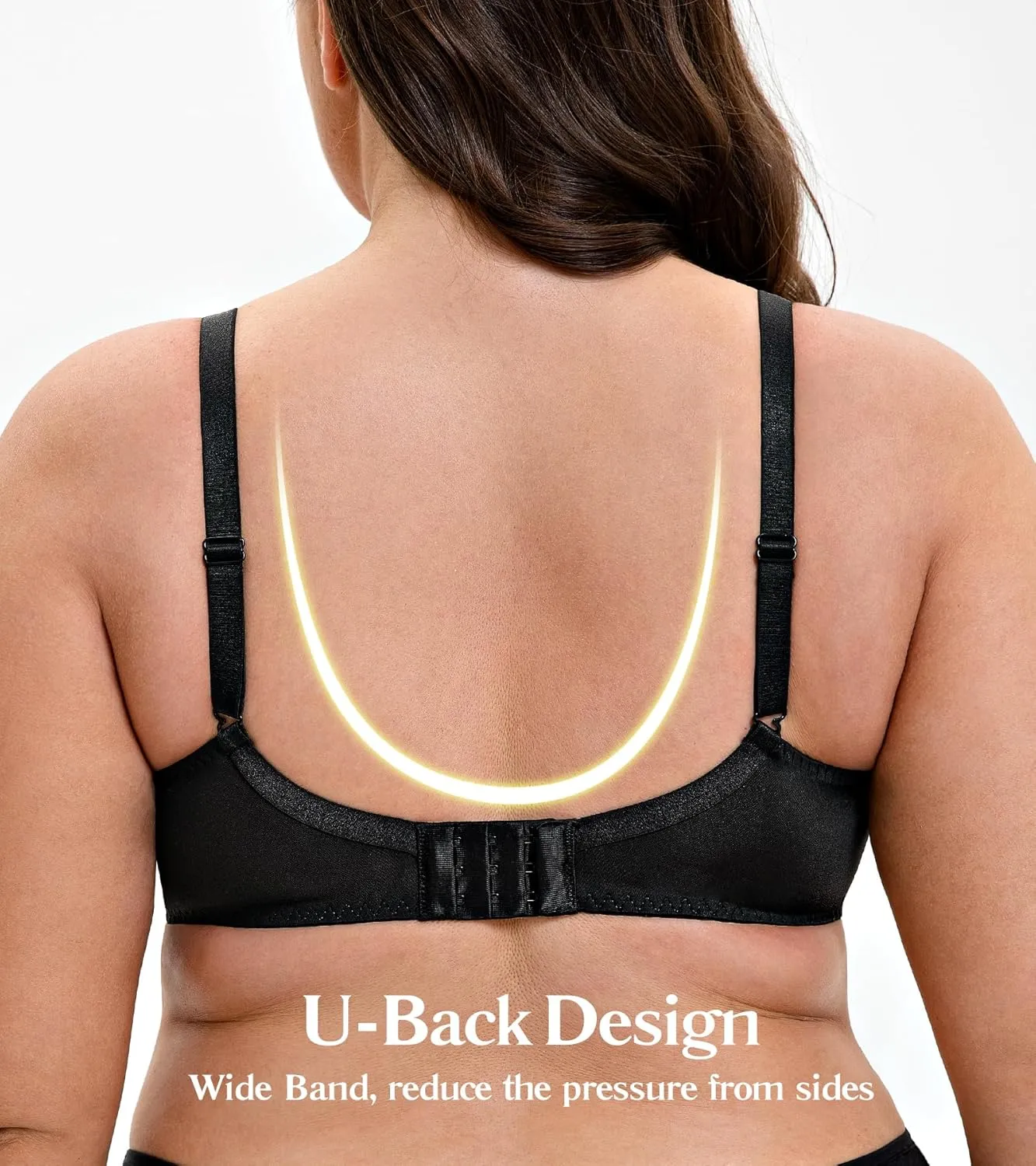 Mirry Lace Bras for Women Plus Size Full Coverage Underwire Floral Lace Non-Padded Bras Unlined