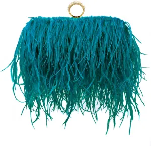 Miuco Women Feather Clutch Purse Shoulder Crossbody Bag Evening Handbags