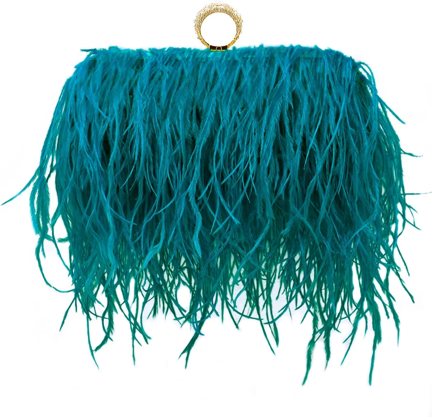 Miuco Women Feather Clutch Purse Shoulder Crossbody Bag Evening Handbags