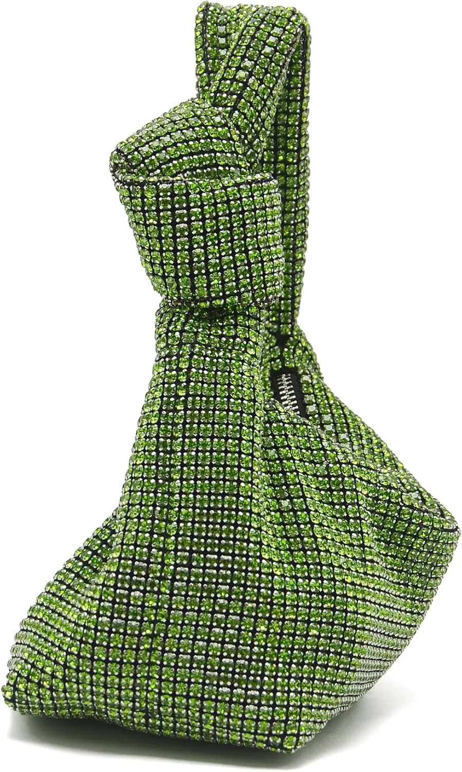 Miuco Women Knotted Handbag Sparkly Rhinestone Hobo Dumpling Bag Diamond Glitter Evening Clutch Purse