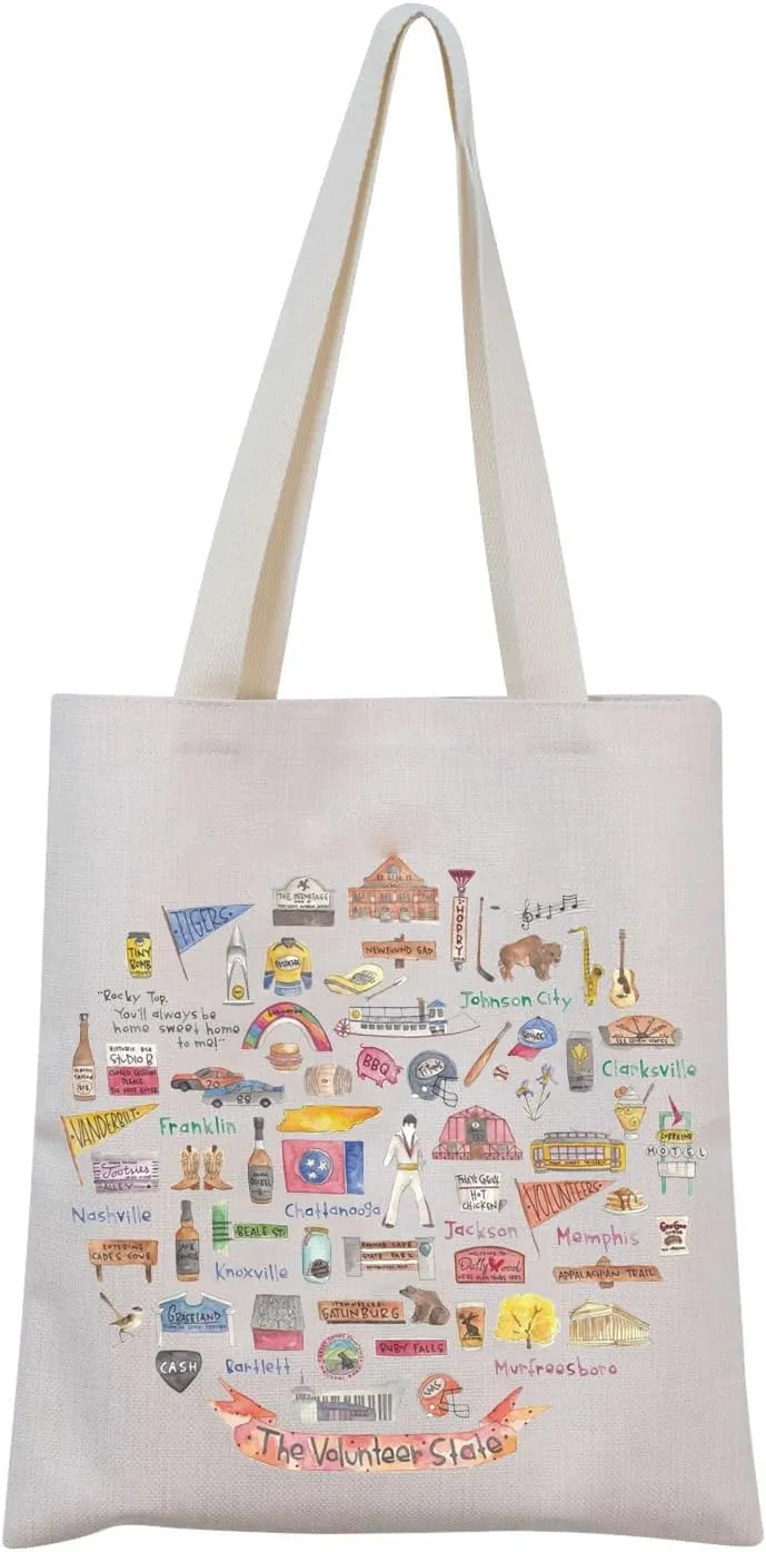 MNIGIU TN State Tote Bag Gift for TennTN essee Lovers TN Travel Gift