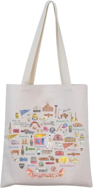 MNIGIU TN State Tote Bag Gift for TennTN essee Lovers TN Travel Gift